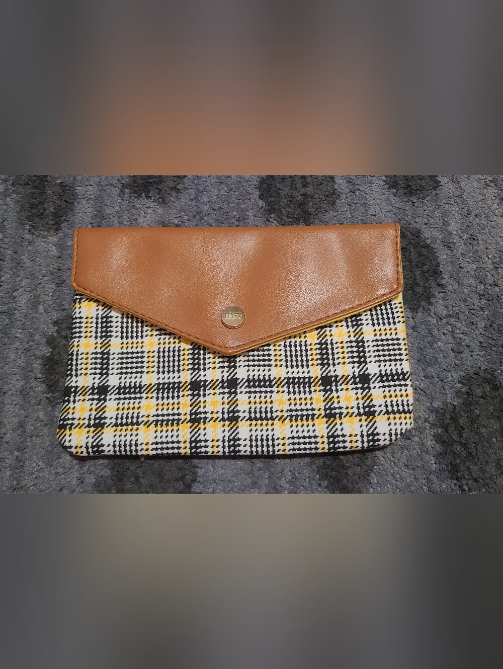 Yellow Plaid Cosmetic Bag